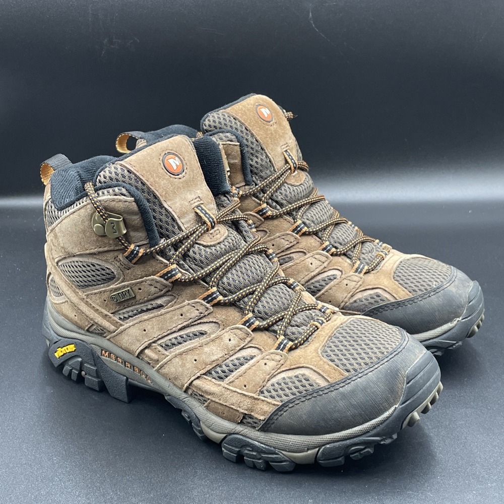 Merrell Moab 2 Mid Men's Size 7 Earth Brown Waterproof Trail Hiking Boots